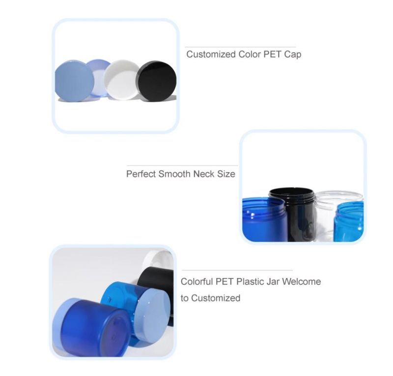 Wholesale Cosmetic Food Packaging 200ml Pet Jar Clear Plastic