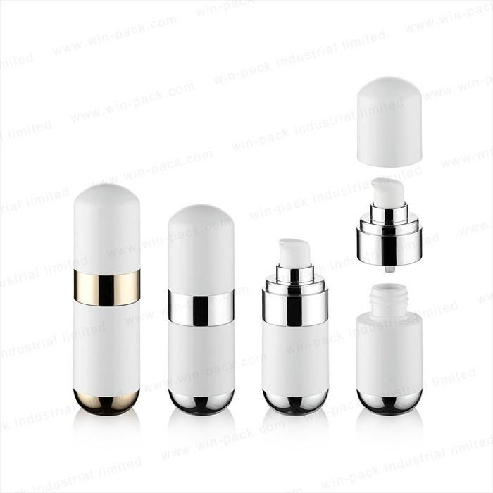 Winpack Custom Made Shiny Silver Airless Cosmetic Bottle with Lotion Pump 15ml