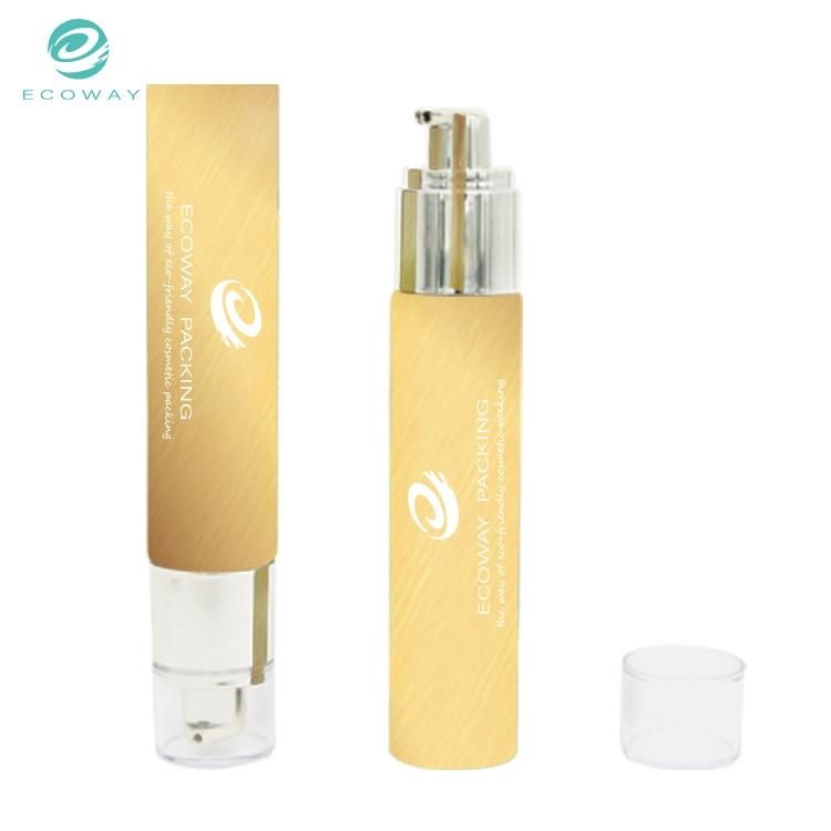 PE 50ml Airless Pump Tube Cleanser Tube Soft Round Yellow Cosmetic Tube