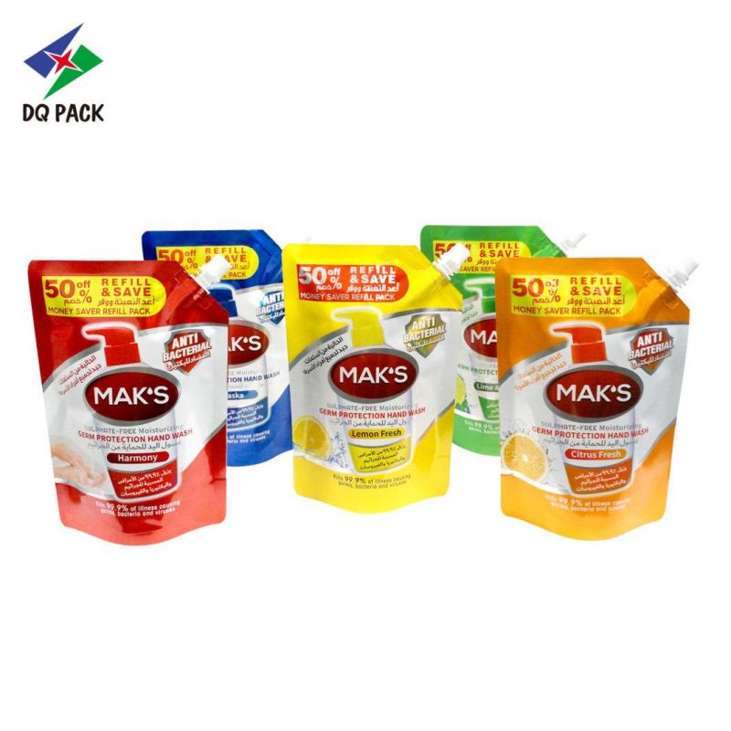 New Design Stand up Pouch with Corner Spout for Hand Sanitizer Packaging