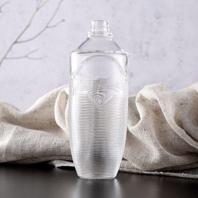 Superior Clear Square Glass Alcohol Whiskey Bottle