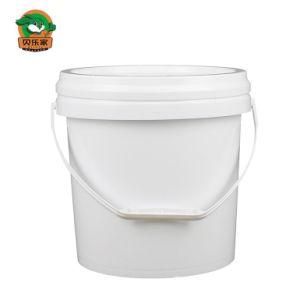 White Round Customized 10 Liter Plastic Bucket with Lid and Handle