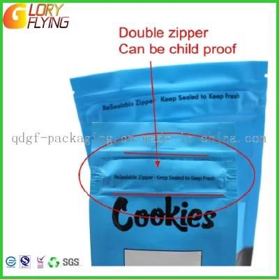 Childproof Plastic Bag Smell Proof Mylar Bag Cookies Bags with Double Zipper