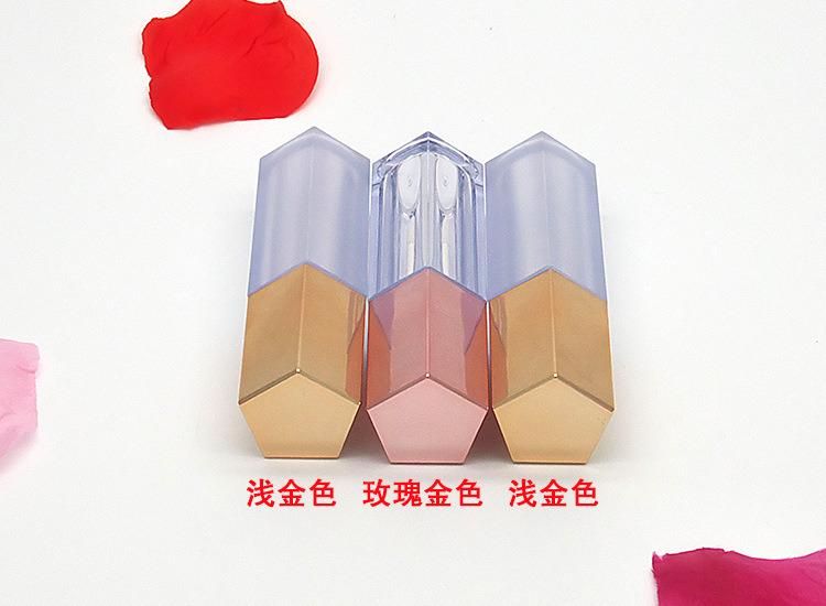 Spot 10ml Pentagonal Rose Gold Lip Glaze Bottle Empty Bottle DIY Lip Gloss Tube Empty Tube Homemade Lip Glaze Split Bottle