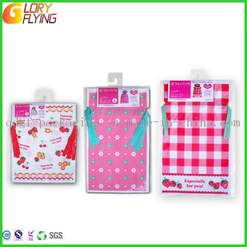 Plastic Gift Bag with Die Cut Handle/ Plastic Packaging Stand up Pouch