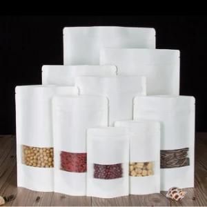Wholesale White Paper Stand up Pouches Ziplock Food Pcakging Bag with Windows