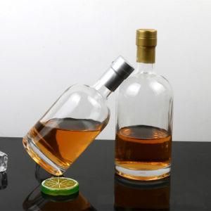 500ml 750ml Top Quality Round Vodka Whisky Glass Bottle Drinking Liquor Bottle