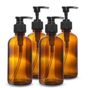 Factory Direct Luxury Cosmetic Bamboo Skin Care Packaging Bottle Lotion Glass Bottles