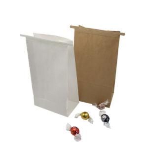 Brown White Kraft Paper Bag Food Snack Tea Candy Packaging Bag