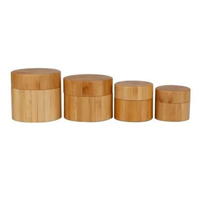 High Quality Empty 20g 30g 50g 100g 150g 250g 2oz 4oz 8oz Bamboo Lids Glass Cosmetic Storage Jar