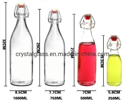 500ml Swing Top Airtight Sealed Glass Bottles with Buckles Lid for Oil Wine Vinegar