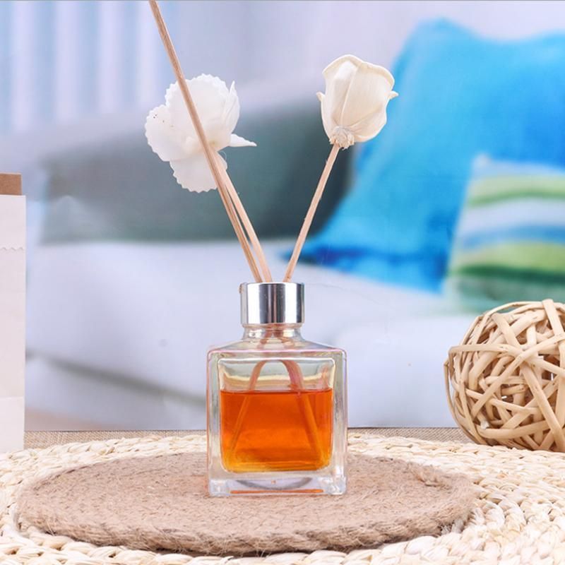 50ml 100ml 150ml 200ml Fresh Square Empty Clear Glass Aroma Diffuser Bottle OEM