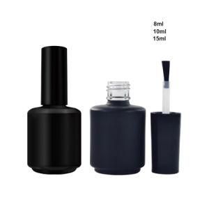 10ml Custom Empty UV Gel Nail Polish Glass Bottle with Brush Silver Gold Cap