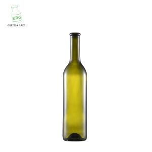 Glass Bottle Manufacturers Empty Customize Round Glass Green Wine Bottle with Lids