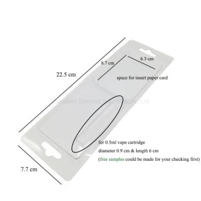 1.0ml Clear Blister Clamshell Vape Cartridge Packaging