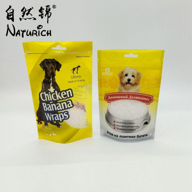 Digital Printing Pet Treat Snacks Packaging Zipper Stand up Bag Plastic Bag for Pet Food