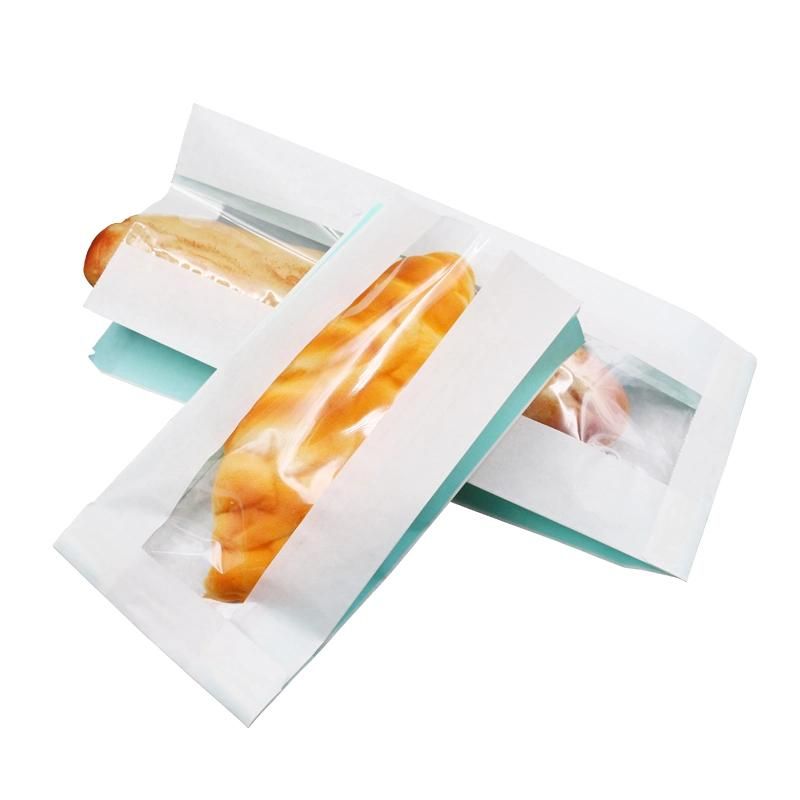 Christmas Printing Label Greaseproof Kraft Paper Bread Bag with Window
