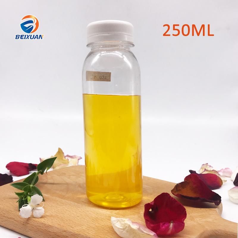 250ml Clear Round Beverage Plastic Bottle with Tamper-Proof Lid