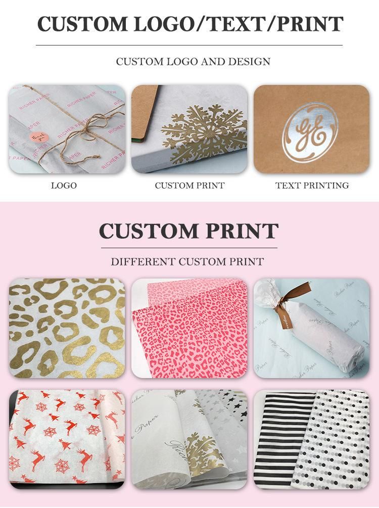 Custom Printed Logo Pattern Wrapping Tissue Paper Gift Wrapping Paper Sheet for Wine Phone Clothes