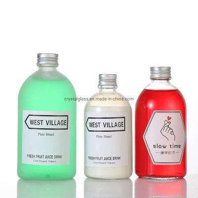 250ml 500ml Frosted Glass Juice Beverage Milk Tea Bottle Boston Style