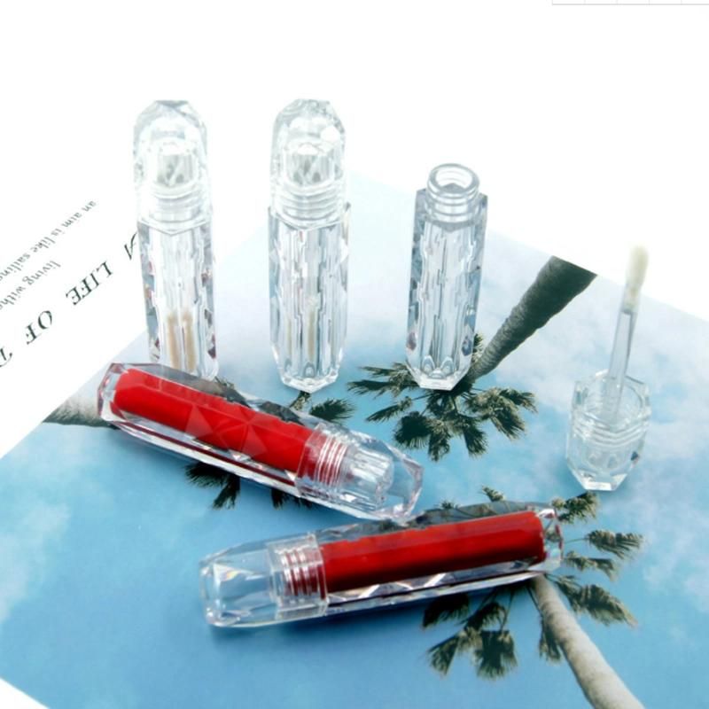 Low MOQ 3ml in Stock Clear Crystal Diamond Custom Empty Plastic Lip Gloss Wand Tubes with Logo