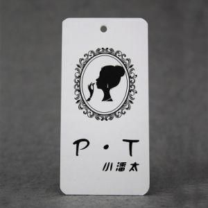 Custom Logo Name UV Printing Garment Black Cardboard Hang Tags, Hangtag for Clothing