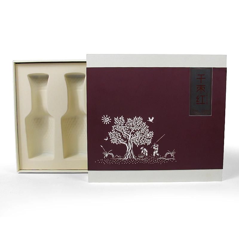 Firstsail Competitive Price Custom Lid and Base Gift Box 2 Bottle Wine Box Packaging