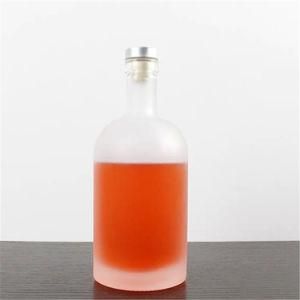 Frosted Bottle 750ml Round Glass Bottle 0.75L Glass Frosted Bottle for Liquor