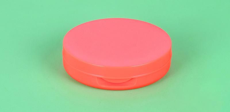High Quality Orange Plastic Powder Container Compact Powder Container Foundation Container Press Power with Mirror