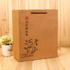Custom Printed Logo Paper Bag Shopping Gift Carry Gift Packaging Bag with Ribbon Handles