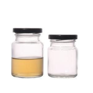 75ml 150ml 200ml Customize Metal Lids Clear Round Empty Food Jar Packing Glass Honey Jars
