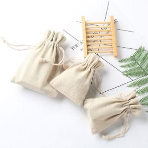 Hand-Thickened Cotton Bag Linen Drawstring Drawstring Bag Printed Logo Cotton Bag Sachet Jewelry Storage Linen Bag