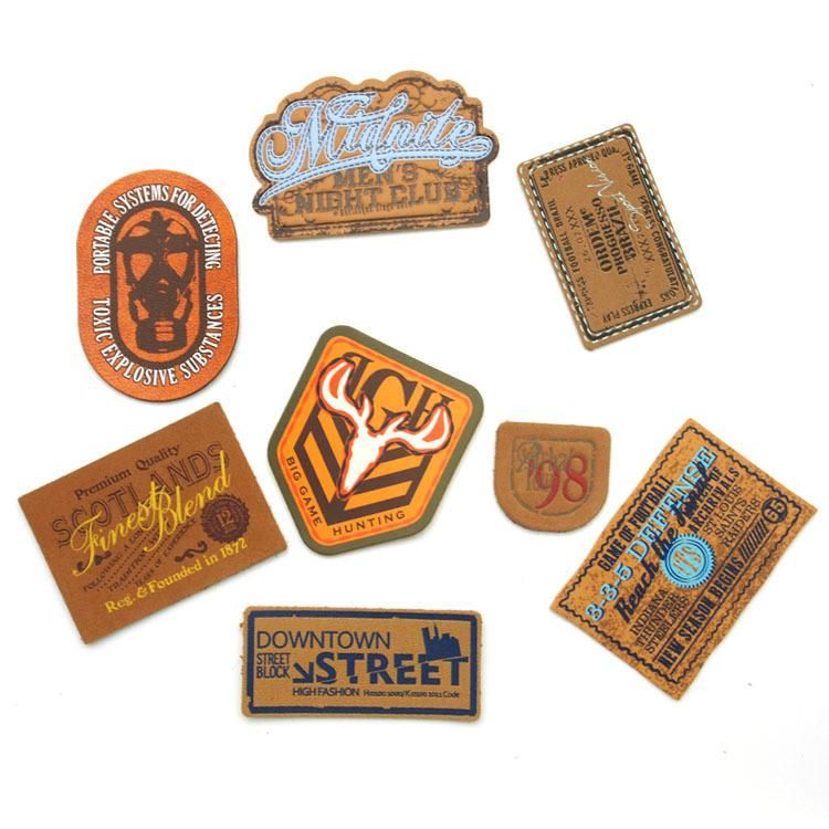 Manufacturer Custom Printed Real Leather Patch for Jeans Luggage, Bags, Box