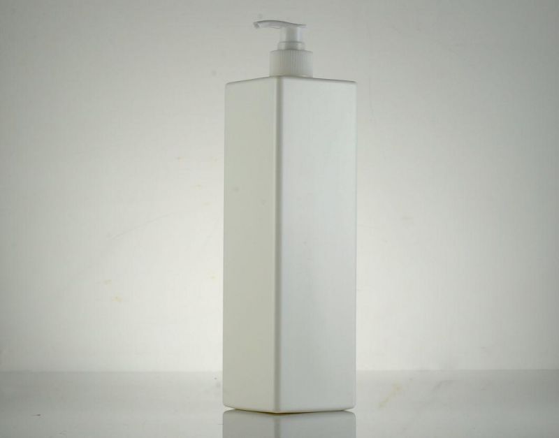 1000ml White Thick PE Square Packaging Bottle for Shampoo Emulsion