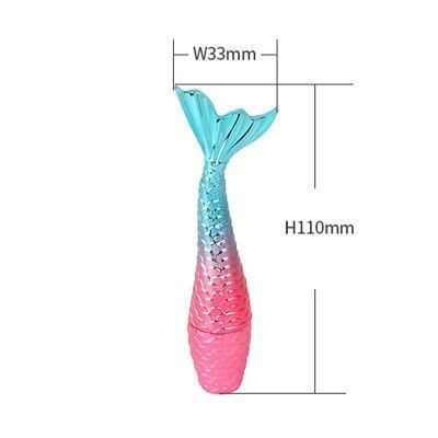 2021 New Design Mermaid Tail Shape Lip Gloss Tube Empty Bottle Cosmetic Packaging Lip Gloss Bottles Shining Fish Scales Lip Balm Tube