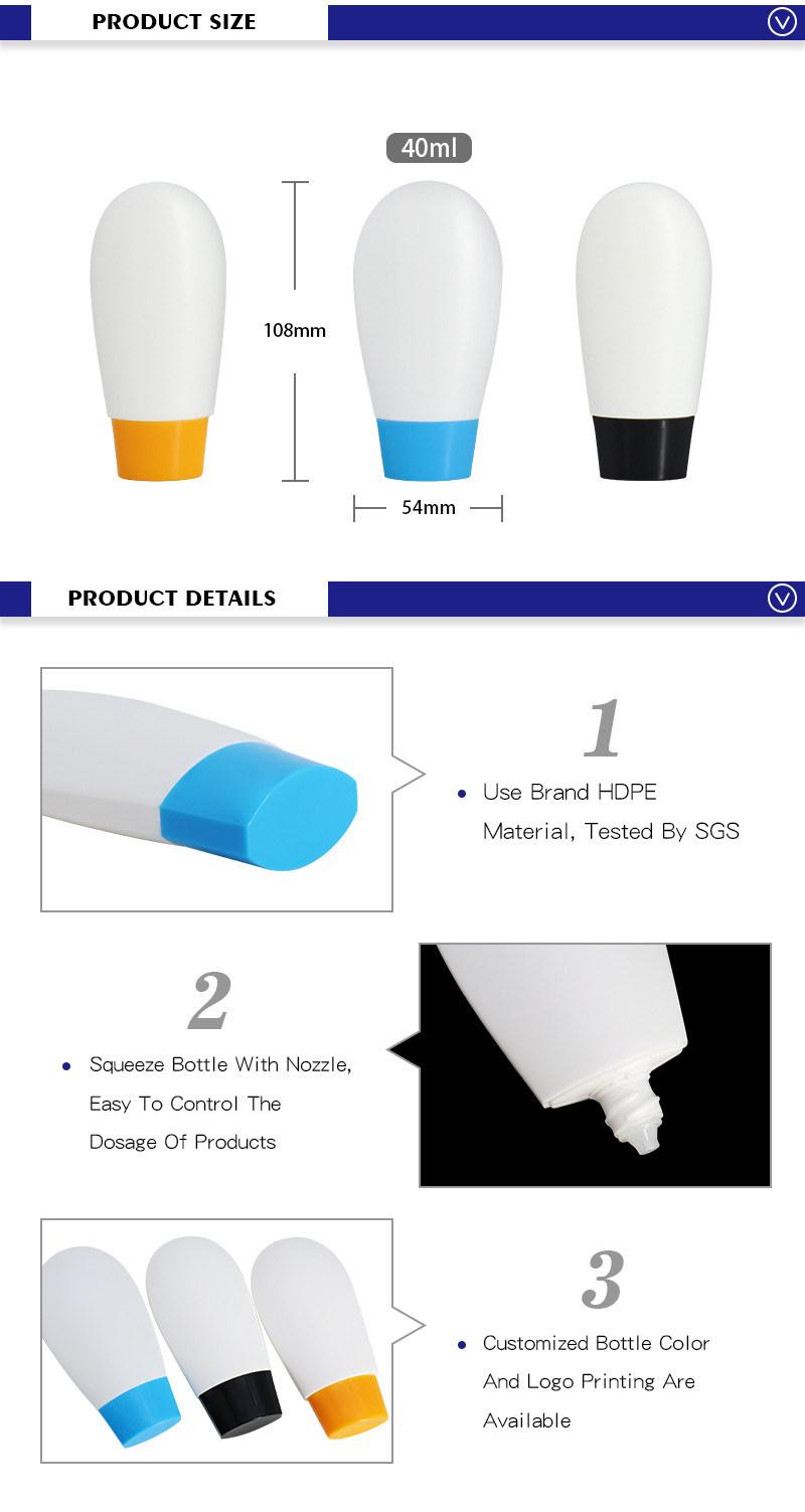 Popular Cosmetic Packaging Plastic 40 Ml Moisturiser Lotion Bottle