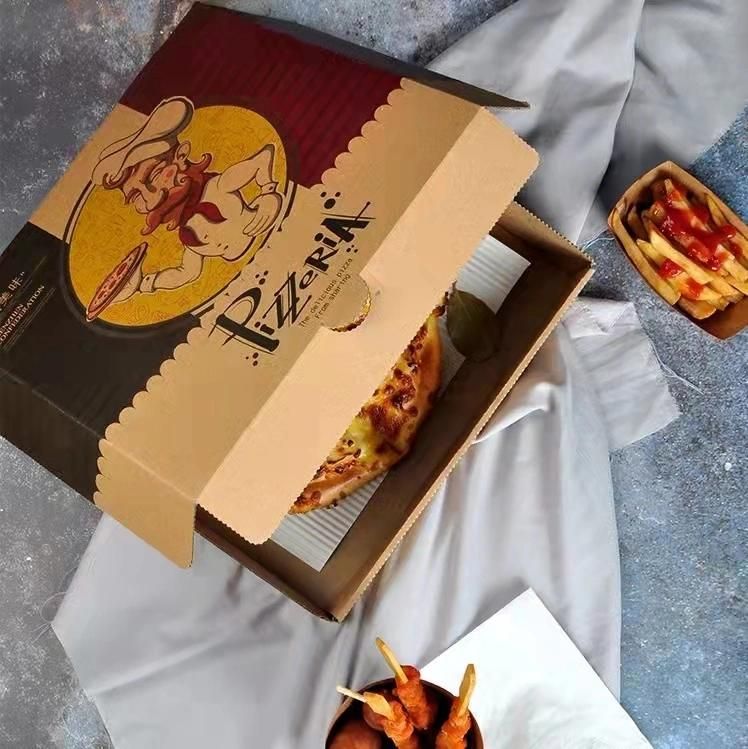 Wholesale Pizza Box, B-Flute, Oven Fresh Pizza Print, White/Kraft