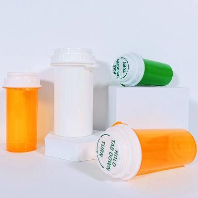 Orange Qube Green White Medicine Pharmacy Packaging PP Plastic Pill Capsule Bottles with Smell Proof Lids