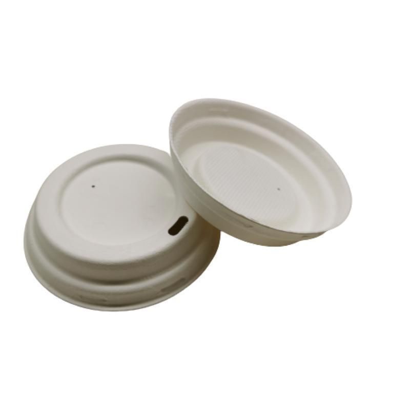 100% Biodegradable 80mm Sugarcane Bagasse Coffee Cup Lids