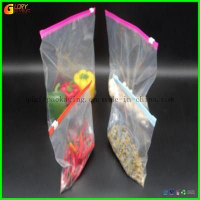 Color Printed Customized design Plastic Slider Packaging Food Bag, Frozen Plastic Fruit and Vegetable Bags.