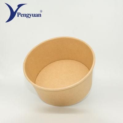 Disposable Paper Bowl PE Kraft Paper Bowl Takeaway Salad Food Bowl