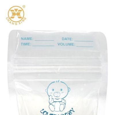 China Made Plastic Material 500ml Breast Milk Stand up Pouch with Zipper Packaging Bag