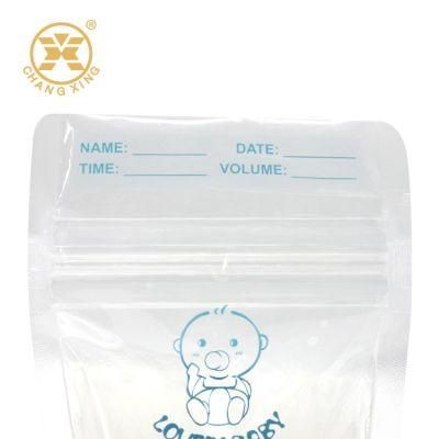 China Made Plastic Material 500ml Breast Milk Stand up Pouch with Zipper Packaging Bag