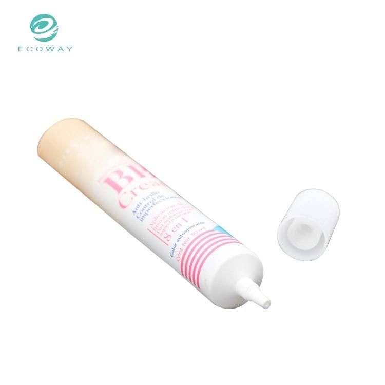 30ml Freely Customized Tube Body Logo Pattern and Color White Ordinary Screw Cap Integrated Nozzle Cosmetic Tube