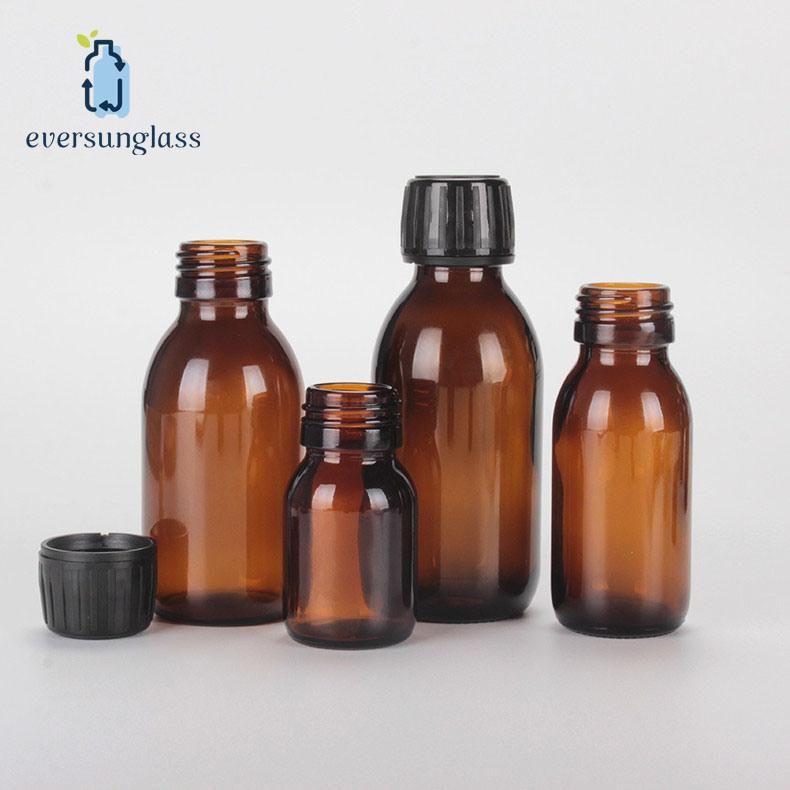 Hot Selling Empty Amber Pharmaceutical Medical Glass Boston Round Bottle