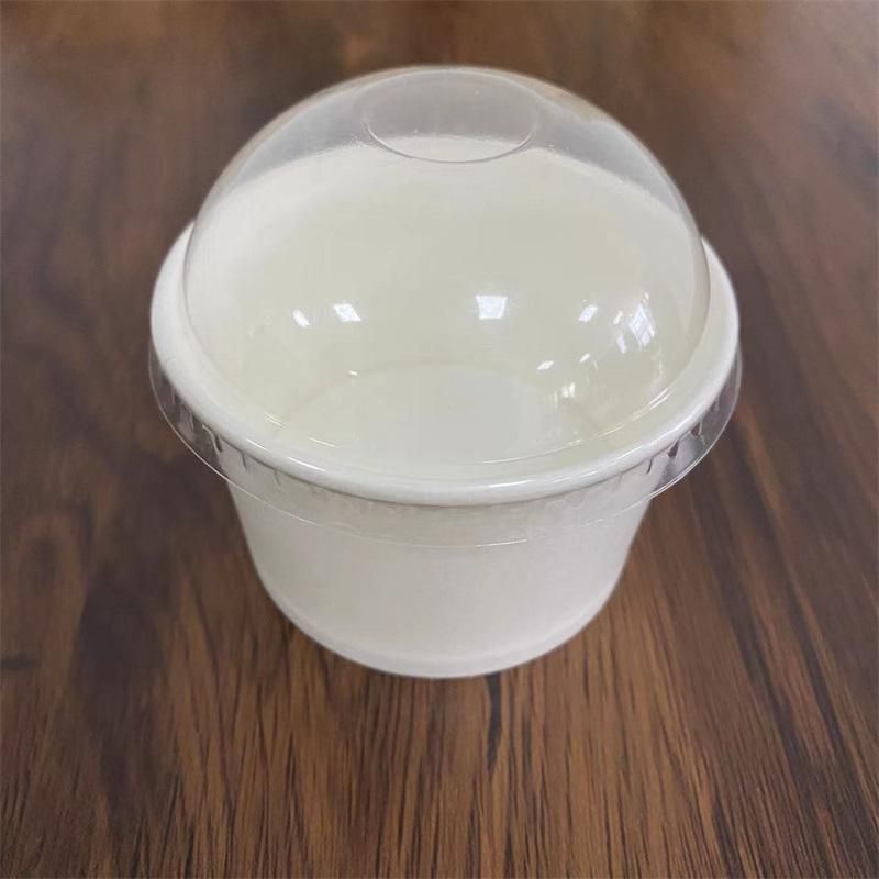 4oz 76*62*48mm White Waterproof Disposable Sundaes Ice Cream Paper Bowl with Dome Lid