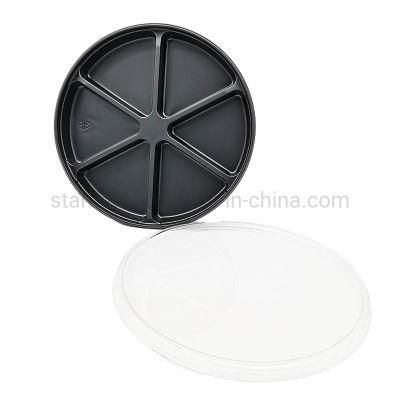 Round 6 Compartment Food Blister Box Plastic Tray with Lid