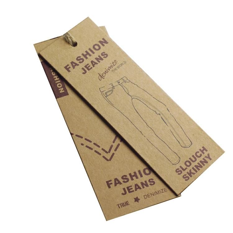 Custom Brown Paper Tag Clothing Cardboard Kraft Hang Tags