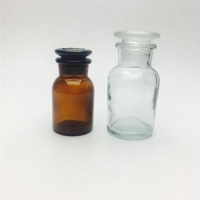 60ml Small Amber Color Reagent Bottle Medical Decoration Apothecary Glass Jar