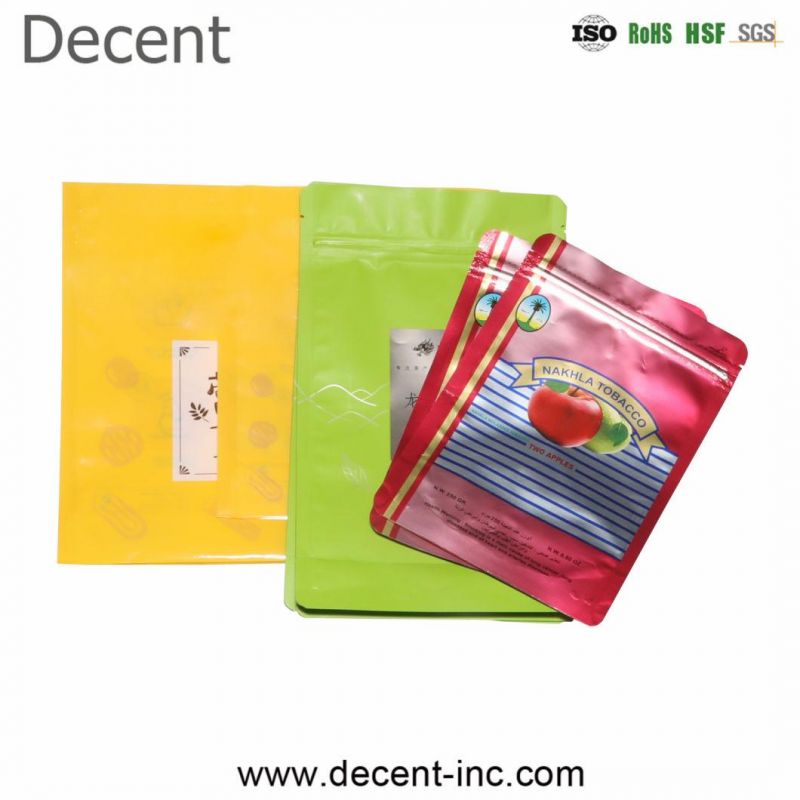Factory Custom Printed Plastic Bag Stand up UV Printing Aluminate Foil Mylar Ziplock Bags with Windows Coffee/Tea Packaging Bags